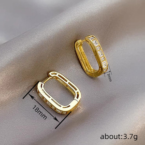 Orecchini a cerchio geometrici quadrati da donna, design minimalista elegante alla francese, orecchini versatili per feste. - Product Image 4