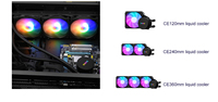 SAMA refroidissement par eau pc gaming 120mm cpu cooler avec affichage CPU système de refroidissement liquide à eau