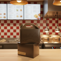 JAHOO PACK Personalización de fábrica Restaurante Embalaje Comida rápida Reciclable Embalaje de alimentos To Go Caja de pollo con asa