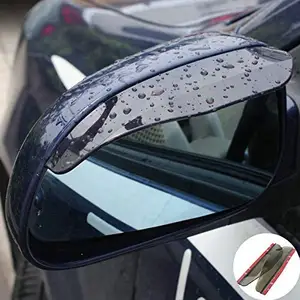 Viseira de chuva espelhada para o carro, viseira de proteção contra chuva, textura de fibra de carbono, espelho retrovisor para a maioria do carro