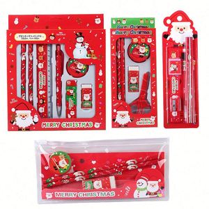 Wholesale Wooden Cartoon Five Piece Stationery Children Christmas <b>Gift</b> Set Ruler Rubber Pencil Sharpener - Product Image 2