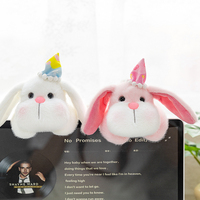 Jouets en peluche personnalisés OEM, lapin rose mignon, porte-clés en peluche, animaux en peluche pour sac, cadeau d'anniversaire pour enfants