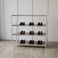 Étagère de présentation de chaussures personnalisable, vitrine murale pour chaussures, armoire murale pour magasin de chaussures, étagère pour chaussures de sport argentée