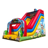 Toboggan gonflable d'aventure pour enfants en PVC, thème Mario Bros, personnalisable pour fêtes en extérieur
