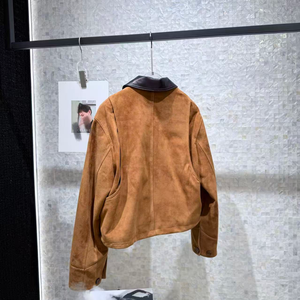 Veste en cuir véritable pour femme, manteau en cuir de mouton, veste en daim pour femme - Product Image 1