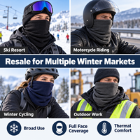 Cagoule double couche en polaire épaisse pour l'hiver, masque facial coupe-vent, doublure de casque de ski et moto pour distributeurs