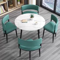 Ensemble de meubles de salle à manger, table et chaises, ensemble de 4 places, table à manger ronde moderne de luxe pour la cuisine, ensemble de 4 chaises