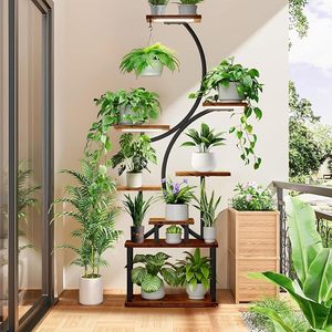 Hot bán hình cây 49 "hoa đứng 7 tầng thực vật kệ trưng bày với phát triển đèn cho Nhà Patio vườn - Product Image 4