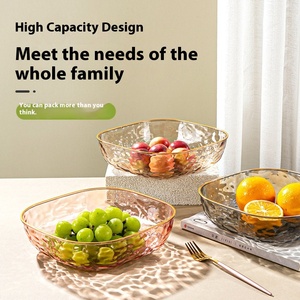Econewleaf Assiette de fruits en plastique PET de luxe transparente argentée et dorée écologique pour les collations de table à thé, les bonbons et les fruits secs - Product Image 5