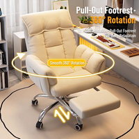 Chaise de bureau en cuir inclinable avec repose-pieds, chaise de direction pivotante, siège lounge pour bureau à domicile