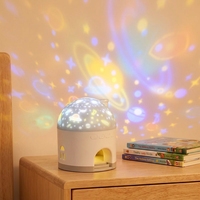 Projecteur LED Plafonnier Étoilé pour Bébé, Lampe de Nuit USB Mini Projection Maison de Neige 360° pour Enfants
