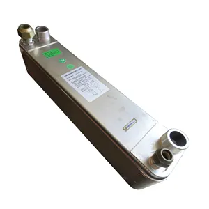 O condensador do aço inoxidável refrigerado da água 150kw é usado para o compressor 50hp do glicol do sistema de resfriamento incluindo 6fe-50y ou D8DH-500X