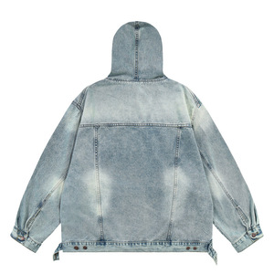 Parche personalizado bordado Zip-Up Hoodie hombres distorsionado cosido para Denim Tears Heavyweight Oversized negro gris 100% algodón - Product Image 3