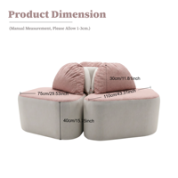 Ensemble de canapé et fauteuil inclinable sans cadre, respirant et doux pour la peau, idéal pour l'aménagement intérieur et le divertissement
