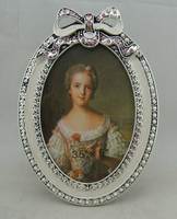 Or Bourgogne Perles Perlé Bébé Ruban Cadre Photo Pour 2.5x3 Pouces Papier Européenne Maison De Table En Alliage de Zinc Ovale Cadre Photo