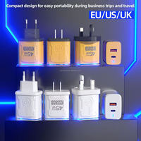 Cargador USB Tipo C de 45 W con Enchufe para UE, EE. UU. y Reino Unido, Carga Superrápida USB-C de 45 W, Adaptador de Corriente para Teléfono Móvil Tipo C