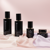 Botol Kemasan Kosmetik Serum Lotion Krim Mewah Silinder Kaca Hitam Modern Sederhana Set Tutup Sekrup Pompa Ramah Lingkungan