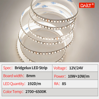 Bande LED CCT à intensité variable IP20, CRI élevé 85, blanc chaud, froid, neutre, réglable, éclairage d'ambiance pour chambre à coucher, cuisine, salon