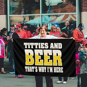 3 x5ft resistenza ai raggi UV Titties birra ecco perché sono qui bandiera per Banner decorativo esterno - Product Image 5