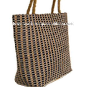 Sac en jute, sac de courses écologique, sac d'épicerie en fibres naturelles, sac fourre-tout réutilisable en jute, sac filet pour les courses - Product Image 2