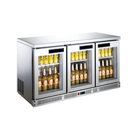 Réfrigérateur commercial sous comptoir pour boissons, 70L, double porte vitrée, mini-bar pour bars et hôtels