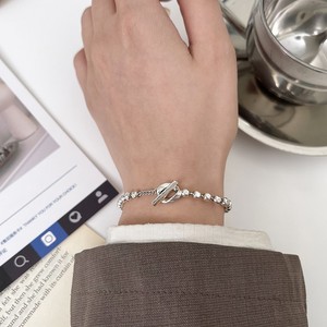 S925 Sterling <b>Silver</b> <b>Bead</b> OT Buckle Bracelet For Women Korean Style Light Luxury Jewelry Everyday Wear - Product Image 2