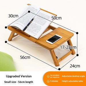 Bureau d'ordinateur portable moderne en bambou réglable, pratique et confortable, avec tiroir, <span class=keywords><strong>support</strong></span> pliable et plateau inclinable <span class=keywords><strong>pour</strong></span> <span class=keywords><strong>lit</strong></span>, idéal <span class=keywords><strong>pour</strong></span> la maison et le bureau - Product Image 2
