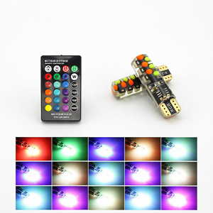 Bombilla LED COB RGB T10 para Matrícula, 6000K, Cambio de Color, Estroboscópica, Silicona, Control Remoto, Luz Interior para Auto - Product Image 1