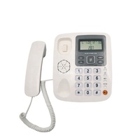 Téléphone fixe de bureau certifié KC coréen avec identification de l'appelant, boutons transparents et fonction mains libres bidirectionnelle pour usage domestique