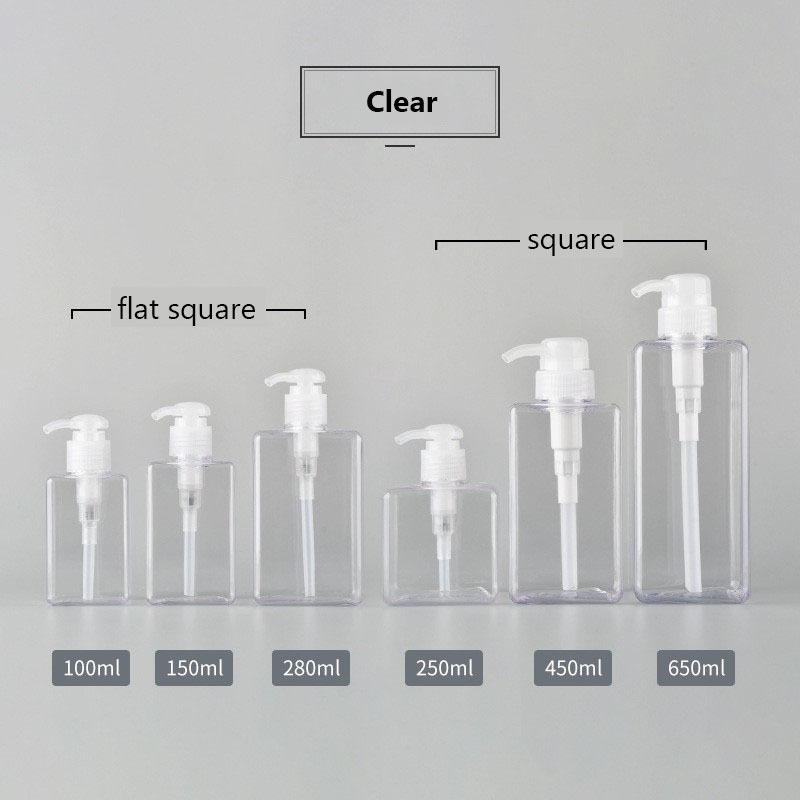 clear bottle + clear pump