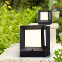 Lampe de poteau LED en acrylique de style américain moderne, IP54, base E27, lampe de pilier extérieure, corps en aluminium, éclairage de jardin