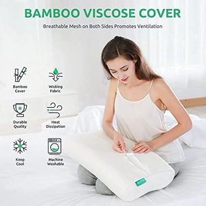 수면 용 조절 가능한 메모리 폼 베개 목 통증을위한 정형 윤곽 베개 - Product Image 2