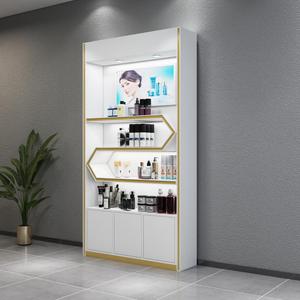 Sang Trọng Bằng Gỗ Tường Miễn Phí Thường Vụ Vẻ Đẹp Trang Điểm Đứng Mỹ Phẩm Hiển Thị Đứng Với Đèn LED - Product Image 5