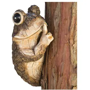 Keep Quiet Frog Tree Peeker Durable Polyresin Animal Tree Hugger Sculpture Lawn and Garden Outdoor Decor Statue