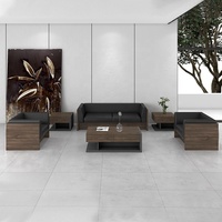 Table basse en blocs gris trois pièces personnalisées américaines simples petit appartement salon canapé et table à thé créative en bois