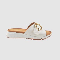 Chaussures compensées à plateforme pour femmes avec boucle métallique, mules compensées à bout ouvert, légères et à semelle épaisse