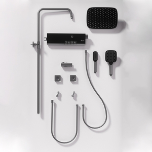 Système de douche économique à quatre fonctions Douche de salle de bain à effet pluie à poignée unique avec bec rotatif - Product Image 2