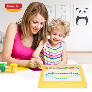 Papan gambar Puzzle manik-manik coklat warna-warni anak-anak pasokan pabrik mainan Gemmicc Dot bayi pendidikan dini