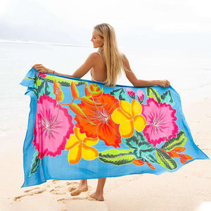 Nhà Máy bán hàng trực tiếp nhỏ moq tùy chỉnh in mềm Rayon vải 70x45inch pareo sarong bãi biển Bìa up - Product Image 3