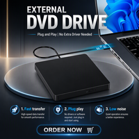 Unidad Óptica Externa Ultrafina para Portátil con USB 3.0, Grabadora de DVD, Reproductor de DVD RW, Unidad Óptica de Lectura y Escritura de CD para Ordenador