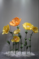 M715 Fleurs artificielles géantes faites à la main, motif coquelicot, pour décoration de fenêtre, événements de mariage et paysages, style classique moderne