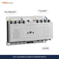 Commutateur de transfert automatique YORA YLQ1 ATS CB Classe 2P 3P 4P 6A 10A 20A 32A 50A 63A 220V 380V pour alimentation réseau et générateur