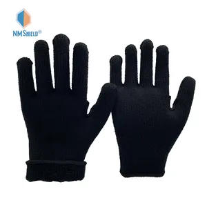 NMSHIELD sarung tangan kerja Musim Dingin, sarung tangan kerja cuaca dingin rajut mulus akrilik Interior termal dapat diisi ulang