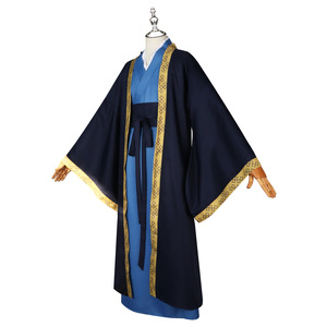 Disfraz de Ren Shi para hombre, estilo antiguo, Hanfu, azul marino, ribete dorado, primavera 2024 - Product Image 1