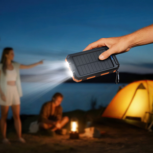 HOCO J164 8000mAh Banque d'alimentation solaire étanche antichoc avec double lampe torche, chargeur solaire portable d'extérieur, <span class=keywords><strong>batterie</strong></span> <span class=keywords><strong>externe</strong></span> - Product Image 6