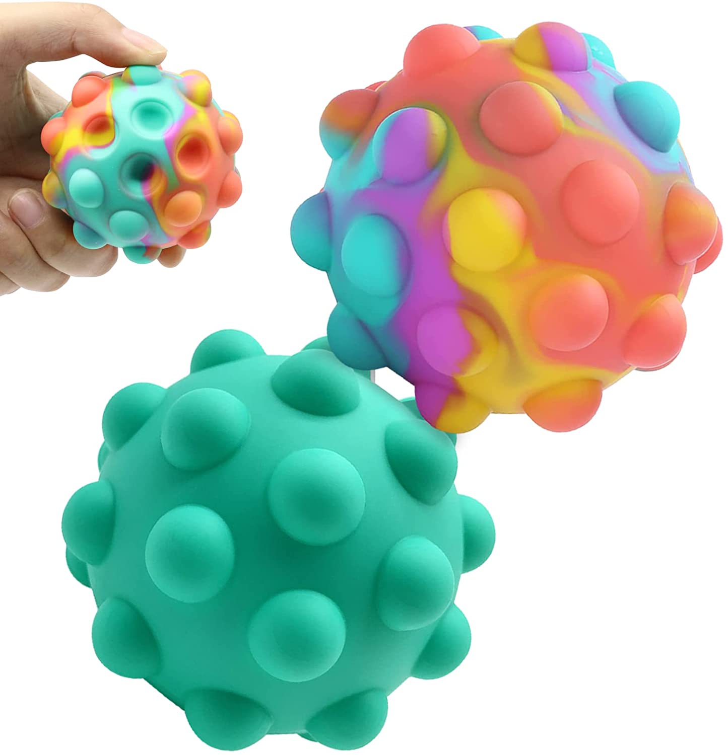 Игрушки-антистресс Huiye с пузырьками, мяч для снятия стресса, игрушка для снятия беспокойства, Стрейчевые мячи, мяч для сжатия