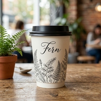 Gobelets en papier à double paroi personnalisés de 2 oz, 4 oz, 6 oz, 8 oz, 10 oz, 12 oz, 16 oz, jetables, pour boissons chaudes, espresso, thé au lait, café, avec couvercle