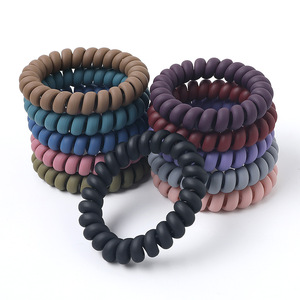 Banda para el cabello mate de moda para mujer, <span class=keywords><strong>cord</strong></span>ón de teléfono de goma de plástico colorido, accesorios para el cabello, lazos para el cabello trenzados elásticos - Product Image 1
