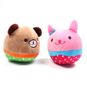 かわいい小動物 エコフレンドリーな犬用ぬいぐるみおもちゃ ウサギ ペンギン ヒヨコ クマ ボール型 鳴き笛入り 卸売 - Product Image 5