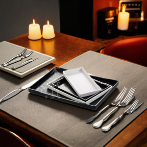 Ristorante all'ingrosso della fabbrica e uso dell'hotel piatto di tacchino in melamina nera - Product Image 2